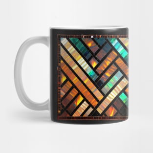 Fire Opal and Mother of Pearl Mosaic Inlay Mug